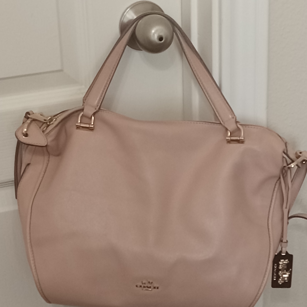 Coach Women's Pink Leather Tote Bag